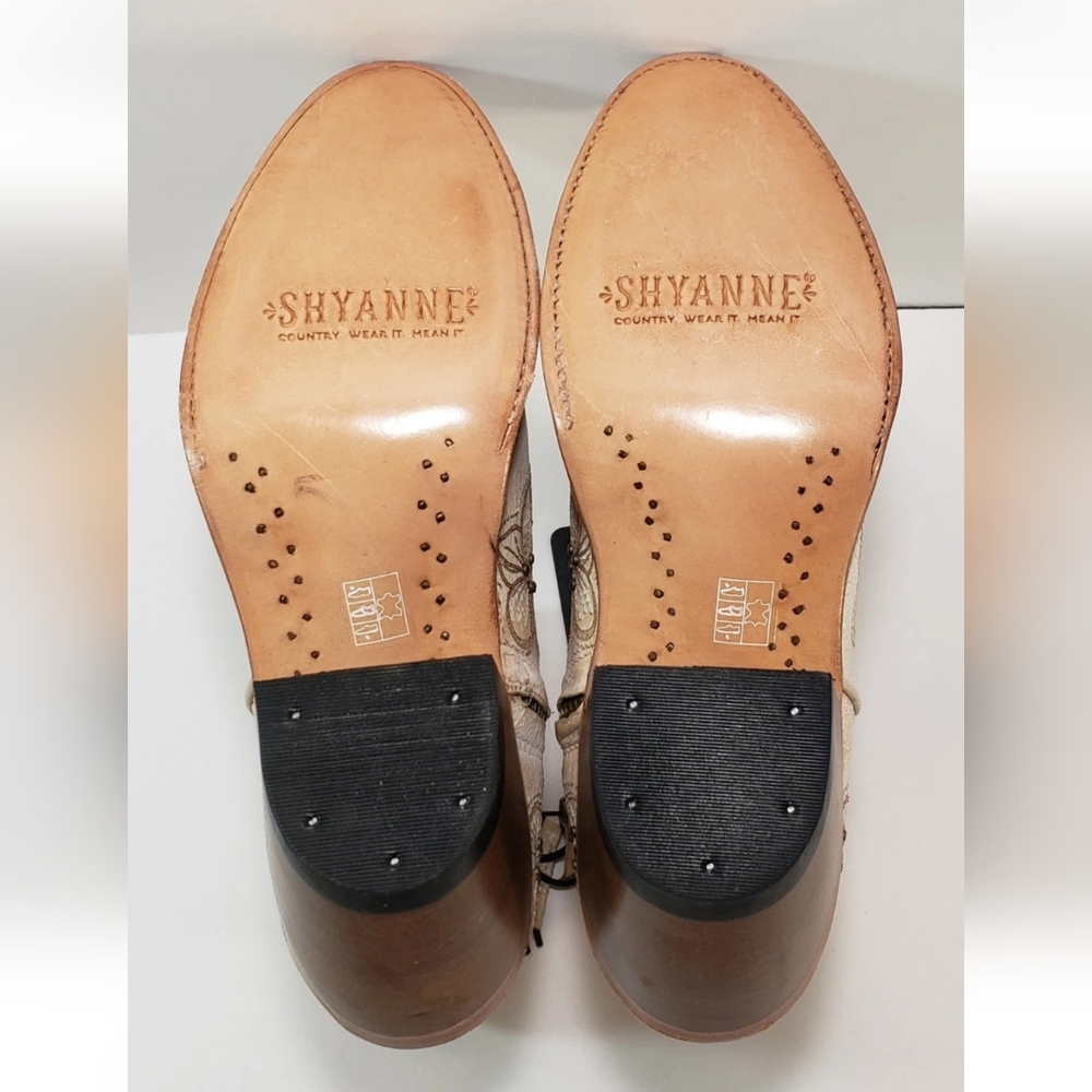 Shyanne Cowboy Boots, Cowgirl Western Wedding Cream Leather Boots, 6.5 *NEW* - Picture 12 of 12